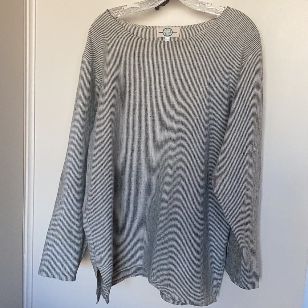 J. Jill Striped Linen Tunic Top